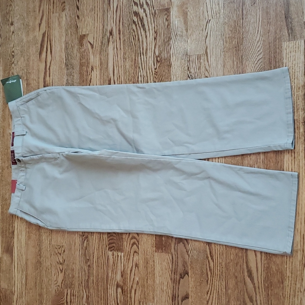 (12P) NWT Eddie Bauer Premium Stretch Flat Front Khaki Wrinkle Resistant